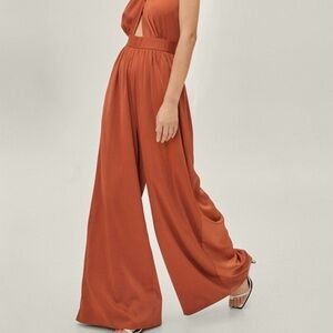 Nasty Gal orange palazzo jumpsuit